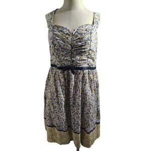 Torrid Floral Mini Dress - Blue and Yellow